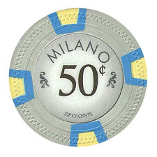 25 Gray 50¢ Cent Milano 10g Clay Poker Chips - Buy 3, Get 1 Free picture