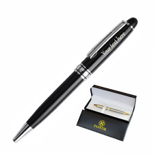 Personalized Pen, Elegant Engraved Pen. Luxury Customized Ballpoint Pen (B&Silv) picture