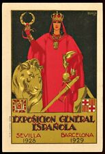 1929 Exposition Spain Sevilla & Barcelona Postcard picture