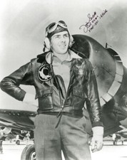 JAMES SWETT SIGNED 8x10 PHOTO MARINE FIGHTER ACE MEDAL OF HONOR MOH BECKETT BAS picture