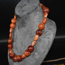 Large Ancient Yemani Carnelian Stone Bead Necklace from Middle East picture