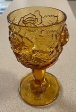 LG Wright Madonna Inn Amber Wild Rose Glass Goblet 6.5