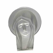 Madonna Figure Frosted Glass Religious Icon Statue Virgin Mary Bust Head picture