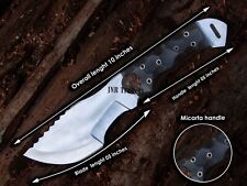 CUSTOM HANDMADE HORIZONTAL SCOUT CARRY TRACKER KNIFE WITH LEATHER SHEATH  3730 picture
