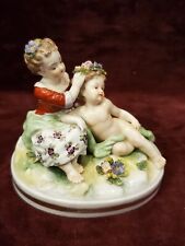 Antique Ludwigsburg Germany Figurine Woman and Cherub picture