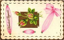 Vintage Postcard- 6. KINDEST REGARDS EMBOSSED. UnPost 1910 picture