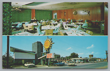 Postcard Quality Inn Drake Restaurant MCM Interior Chattanooga Tennessee Cars picture
