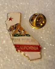  California State Flag Map Cloisonne Hat & Lapel Pin  picture