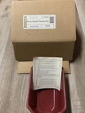 Longaberger Pottery Natures Garland Embossed Dish Paprika Red NEW. W/ Box picture