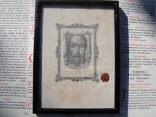 Christian rare framed relic 1800s Veil of Veronica sudarium picture