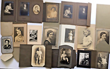 17 Vintage Antique Studio Photo Lot In Original Mounts Children Men Women Nice picture