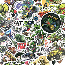 50pc Fearless Rat Fink Monster Hot Rod Freak Skateboard Decal Punk Sticker Pack picture