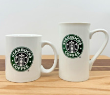 Starbucks Classic Double Sided Mermaid Siren Logo Coffee Mug 12oz 2006 SET OF 2 picture