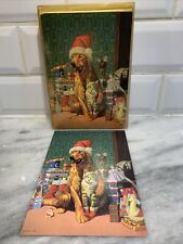 Vintage Leanin’ Tree Dog With Cat Christmas Cards Artist Bryan Moon 12 Cards picture