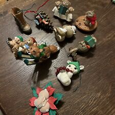 Lot Of 10 Hallmark Ornaments Including Signed One By Artist Collins All 80s 90s picture