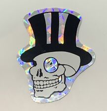 Vintage Sta-Seal 1980 Skull with Black Top Hat Prismatic Sticker Vending Machine picture