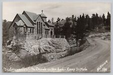 Postcard St. Catherine's Church on the Rock, Camp St. Malo Allens Park CO, RPPC picture
