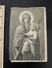Antique Lithograph/Engraving Holy Card/Page - Madonna with Jesus as a Child picture