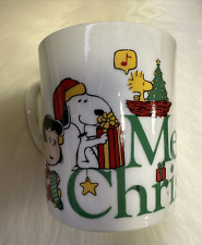 VINTAGE 1977 PEANUTS MERRY CHRISTMAS MUG LUCY SNOOPY SALLY CHARLIE BROWN picture