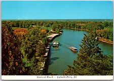 Starved Rock Lasalle-Peru Illinois IL Cruise Boat Leaving The Dock Postcard picture