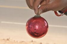  Vintage 2.5'' Red/Pink Heavy Glass Original Kugel Ornament, Germany picture