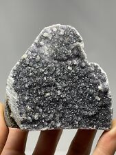 Black Galaxy Amethyst w/ Calcite  Free Standing Healing Uruguay 7.5oz S28 picture