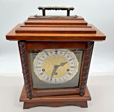 Vintage Oak Bracket Mantle Clock, Untested no key picture