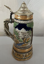 Vintage German Lidded Beer Stein Mug Large picture