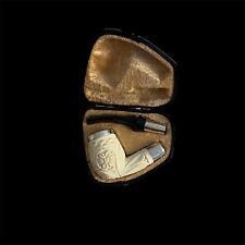Block Meerschaum Pipe 925 silver unsmoked smoking tobacco pipe w case MD-274 picture