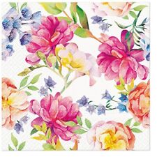 Two Individual Luncheon Decoupage Paper Napkins Peonies Floral Flowers Spring picture