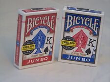 TWO PACK Bicycle Playing Cards JUMBO FACE Red & Blue Brand New picture