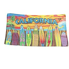 Vintage Surfboard California Colorful Beach Towel picture