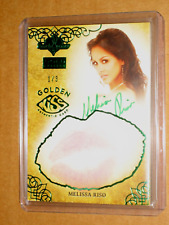 ✨✨ 2013 BENCHWARMER GOLD MELISSA RISO AUTO SIGNED KISS GREEN wwe girl autograph picture