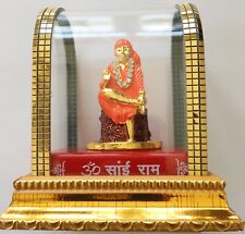 Sai Baba Idol for Car Dashboard, Sai Ram Statue in Acrylic Box H-3
