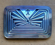 Hopi Sterling Silver Man In Maze Native American Small Belt Buckle 2.25
