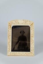 📦Old Rare 18th Antique Beautiful Young Lady W Carved Birds Flowers Frame. picture