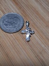 Vintage Stamped Sterling Silver Religious Cross Bird Pendant picture