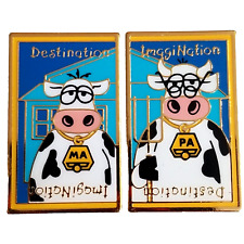 2001 D2K1 PIN 💥 DESTINATION IMAGINATION 💥 MA PA 2PCS 💥  COW BELLS FARMERS picture