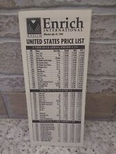 Vintage Enrich International United States Price List July 19, 1993 picture