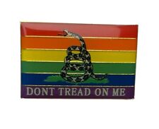 LGBTQ+ Rainbow Don't Tread On Me 1 inch pin RAM6116 F3D11AA picture