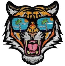 BENGAL TIGER SUNGLASSES iron-on PATCH embroidered ANIMAL SOUVENIR APPLIQUE new picture