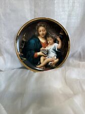 BRUD USA Mary & Baby Jesus Gold Edged Porcelain Plate Pierre Mignard 10