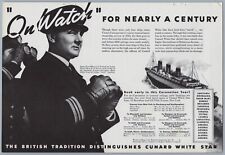 1937 Cunard White Star Vintage Cruise Ship Travel Ad RMS Aquitania British picture