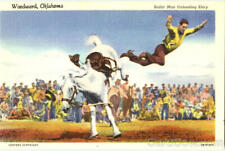 Woodward,OK Sailor Man Unloading Elory Oklahoma Rodeo Card Co. Linen Postcard picture
