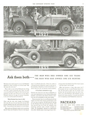 1933 PACKARD motorcar vintage PHOTO PRINT AD auto convertible man driving car picture