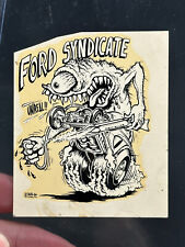 Original vtg 1964 Ed Big Daddy Roth Ford Syndicate rat fink sticker decal picture