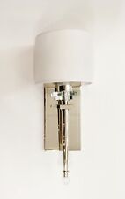 Modern Wall Sconce Light-Polished Nickel-Wrap Around Shade/Crystal Accents-FS picture