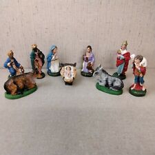 Vintage Hand Painted In Italy 9 Piece Nativity Set picture