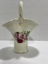 Formalities by Baum Bros Victorian Rose Collection Porcelain Cream Basket Vase picture