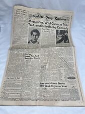 Boulder Daily Camera Bobby Kennedy Shooting June 5, 1968 pg 1-36 Original picture